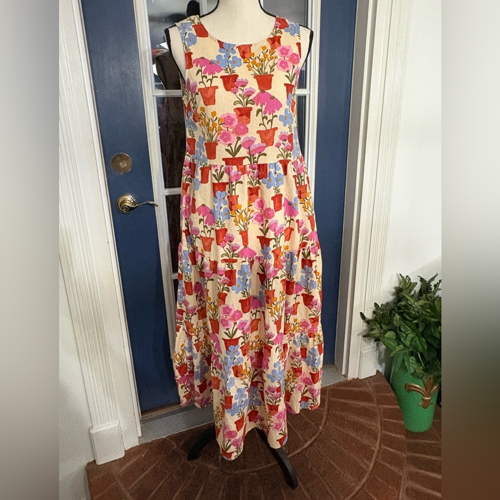 Princess Highway for ModCloth Linen Floral Maxi Dress in Cream with Flowers
